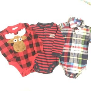 3 long sleeve tops - 12 months OshKosh
